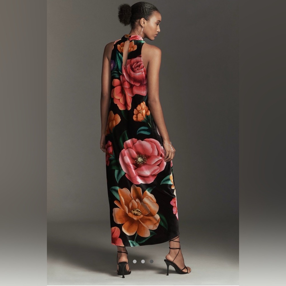 Farm Rio × Anthropologie Mock-Neck Printed
Velvet Midi Dress, NWT - Picture 3 of 7